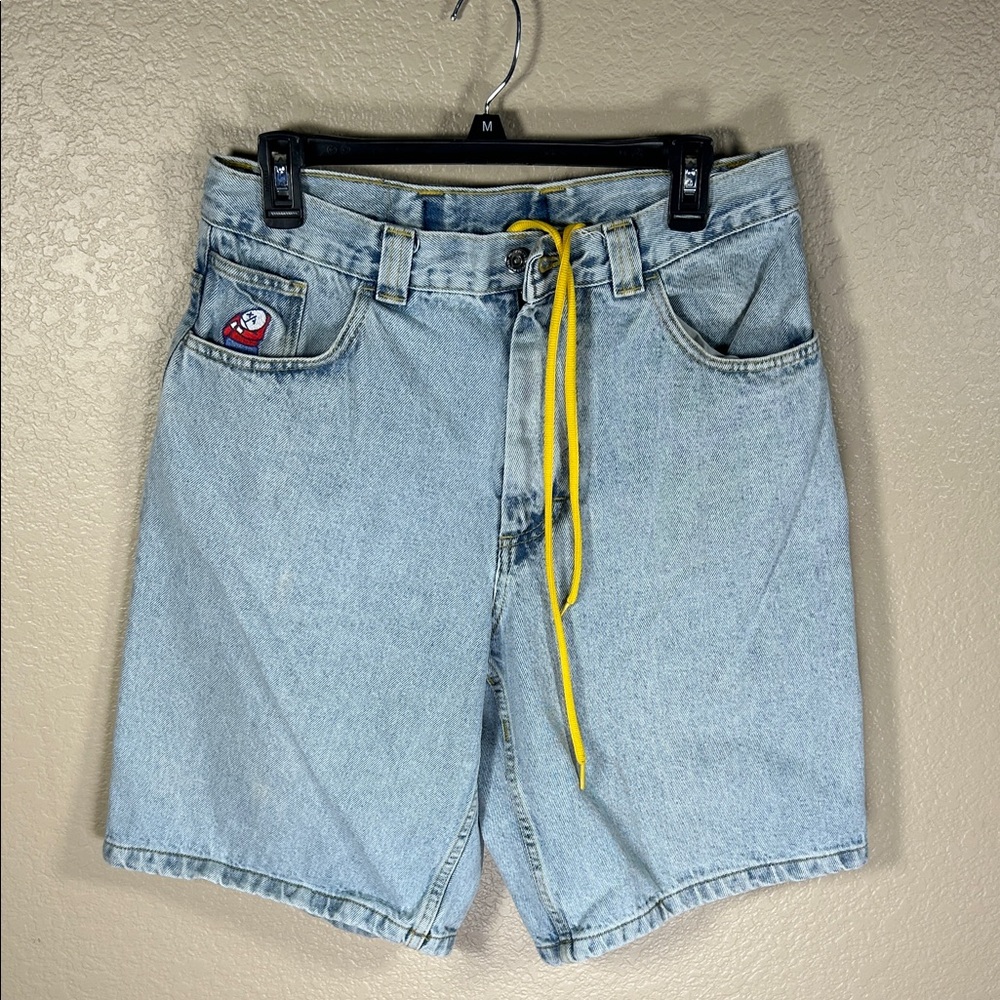 Big Boy Light Wash Denim Shorts 90s Skater Streetwear Relaxed Fit